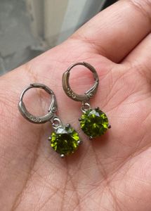 925 Silver Peridot Drop Earrings