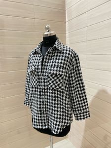 Pintresty Korean Imported Houndstooth Shacket