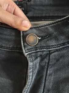 Jack And Jones Black Ribbed Jeans