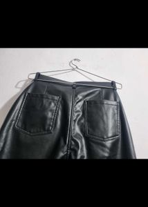 Faux Leather Skirt with Pockets