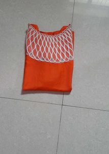 Orange Unique Sequin Work Korean Top