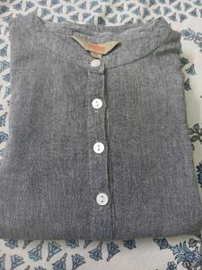Gray Button-Down Top
