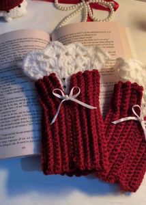 Red Crochet Fingerless Gloves