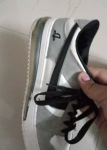 Stylish Grey & White Sneakers