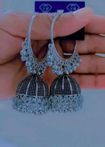 Silver Jhumka Earrings