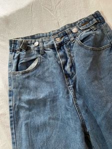 Wide Leg Jeans With Ruffle Top