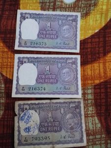 Rare Original One Rupee Notes