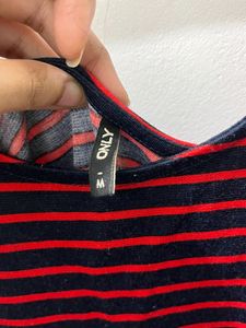 Blue &amp; Peach Horizontal Stripes Middle