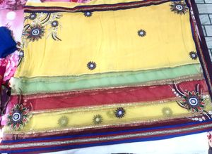 Beautiful Yellow base Saree For Wedding N Haldi To