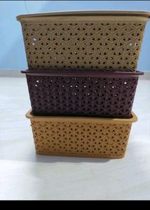 Pack Of 3 Multipurpose Storage Basket With Lid..