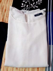 Casual Regular Sleeves Solid Women White Cream Top