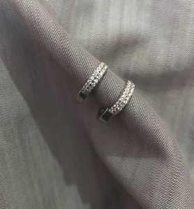 Sparkly 925 Silver Hoop Earrings