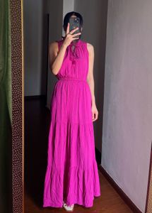 Fuschia Pink Tiered Maxi