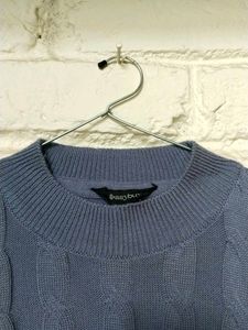 Blue Cable Knit Sweater