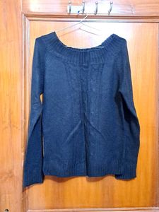 Korean Black Knit Pullover