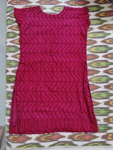 Maroon Chikankari Kurti
