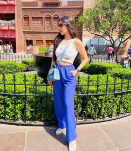 Blue Wide Leg Trousers -28/30 Inches