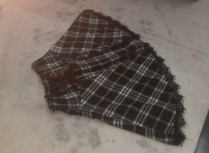 GRUNGE CRISS CROSS CHECKERED SKIRT