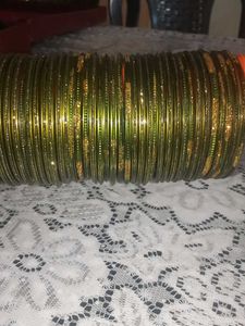Green &amp; Gold Bangle Set