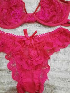 Hot Pink Lace Lingerie Set