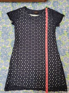 Navy Blue Patterned Dress