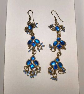 Blue And Gold Earring
