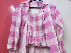 Pink Checks Shirt With Inner