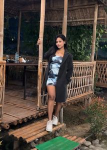 Blue Tie-Dye Bodycon Dress