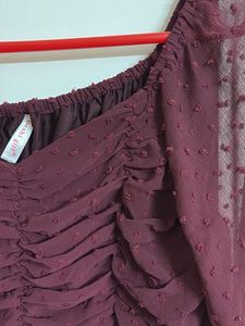 Burgundy Long Sleeve Top