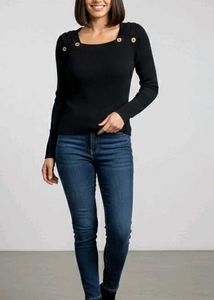 Imported Knitted black full sleeve top
