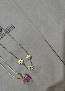 18k Gold Plated Necklaces Combo