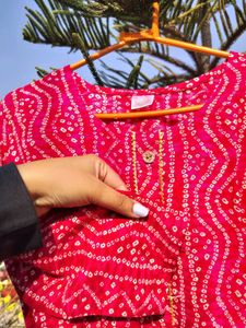 Pink Printed Kurta