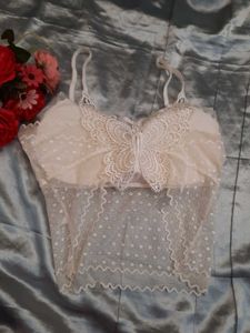 White Polka Dot Lace Cami
