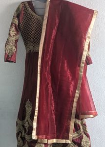 Ethnic Gown With Heave Embroidery