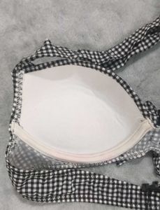 Gingham Patted Halterneck Bikini Top
