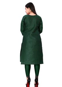 Elegant Green Cotton Kurti Set with Embroidery | S