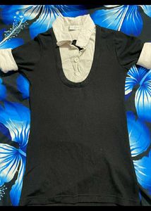 Black & White Fitted Top