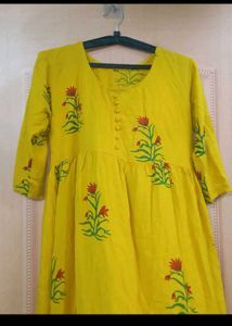 Lemon Yellow 💛 Frock Kurti