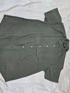 Green Dotted Casual Shirt