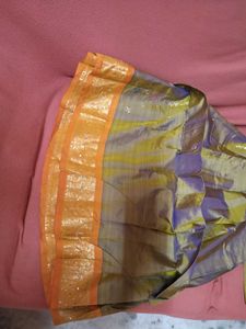 1-TimeUsed GreyLehenga with OrangeBorder+OrangBlou