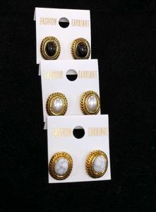 Vintage Style Earrings - Combo of 3 pair