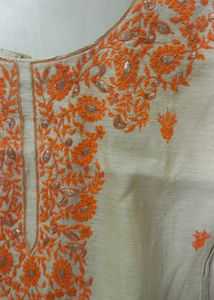 Orange Embroidered Salwar Kameez