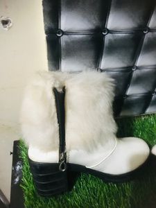 Baby Girl White Fur Shoe
