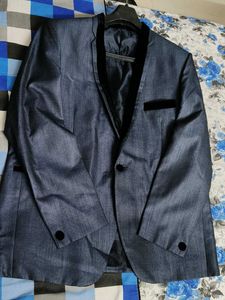 Partywear Men Blue Rayon Two Piece Suit