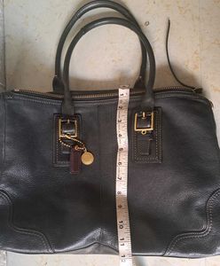Classic Black Coach Leather Satchel Handbag