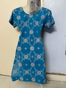Pintrest Sky Blue Kurta With Work