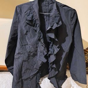 🇬🇧Silk Ruffle Jacket