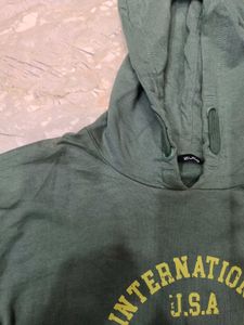 green zudio sweatshirt dress