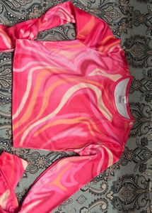 Y2K Swirl Print Long Sleeve Top