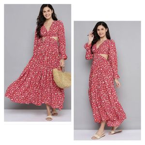 Floral Cutout Maxi Dress